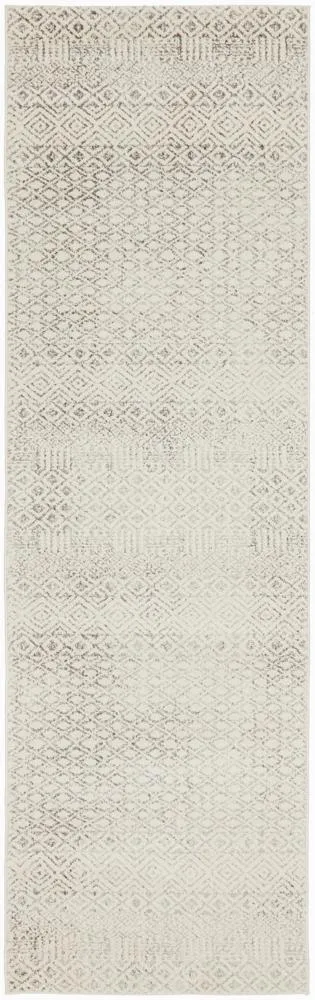 Evoke Diamond Grey Transitional Runner Rug