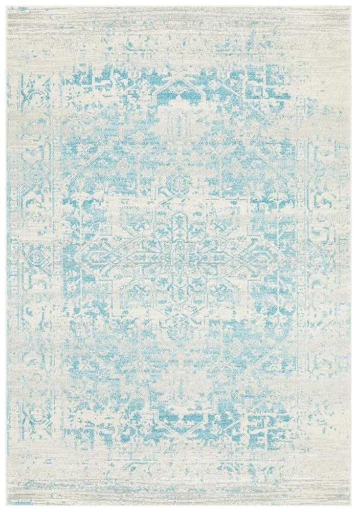 Evoke Glacier White Blue Transitional Rug