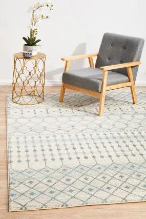 Evoke Slate White Transitional Rug