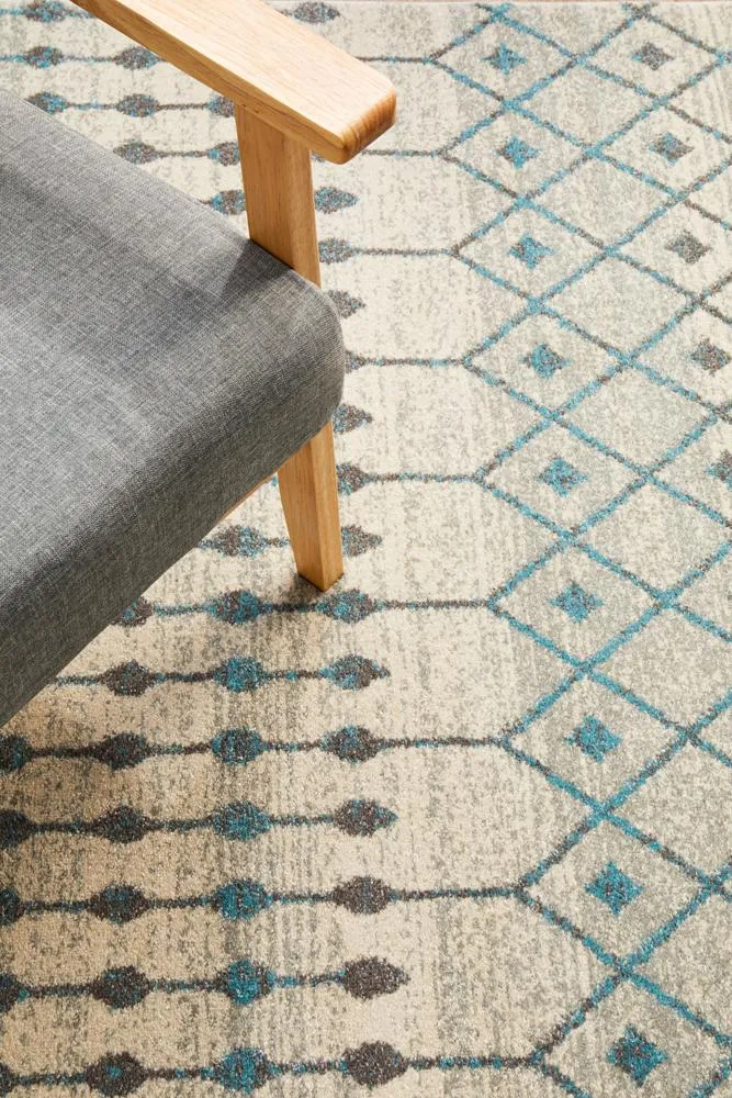 Evoke Slate White Transitional Rug
