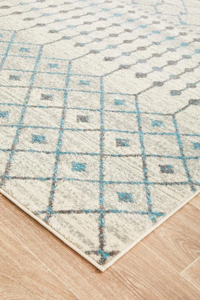 Evoke Slate White Transitional Rug