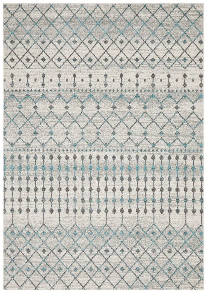 Evoke Slate White Transitional Rug