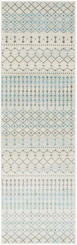 Evoke Slate White Transitional Runner Rug