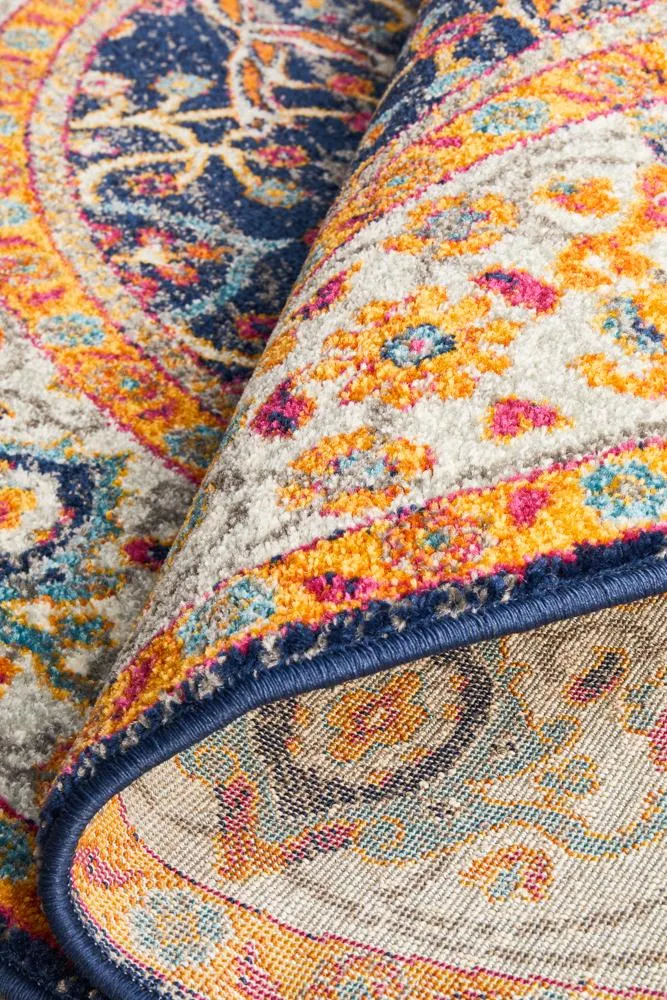 Evoke Splash Multi Transitional Round Rug
