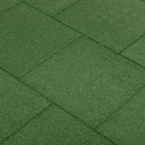 Fall Protection Tiles 12 pcs Rubber 50x50x3 cm Green