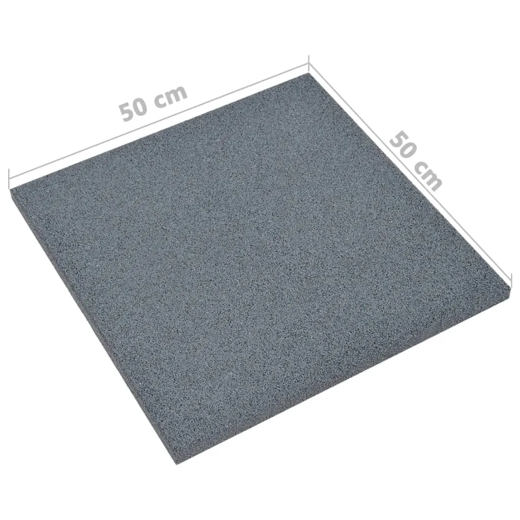 Fall Protection Tiles 12 pcs Rubber 50x50x3 cm Grey