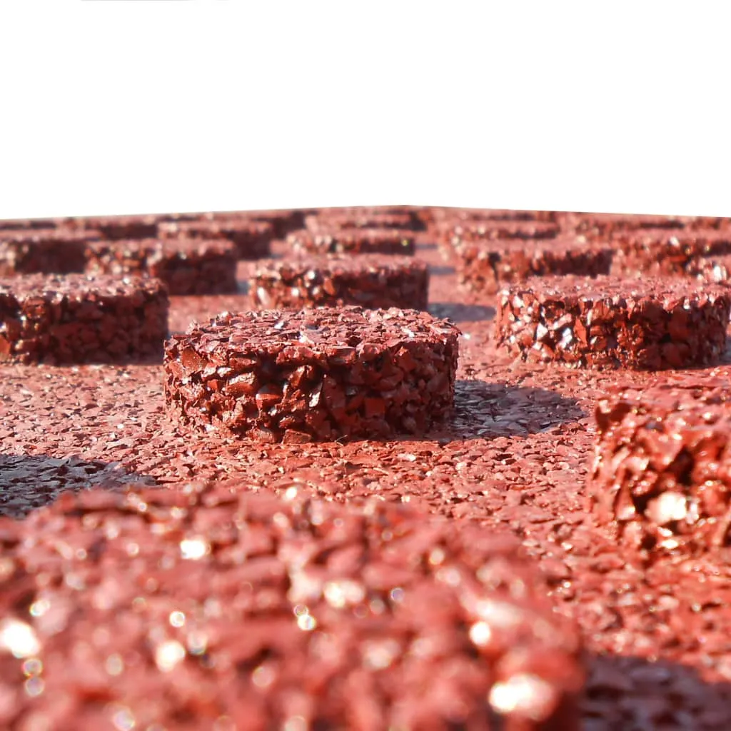 Fall Protection Tiles 18 pcs Rubber 50x50x3 cm Red