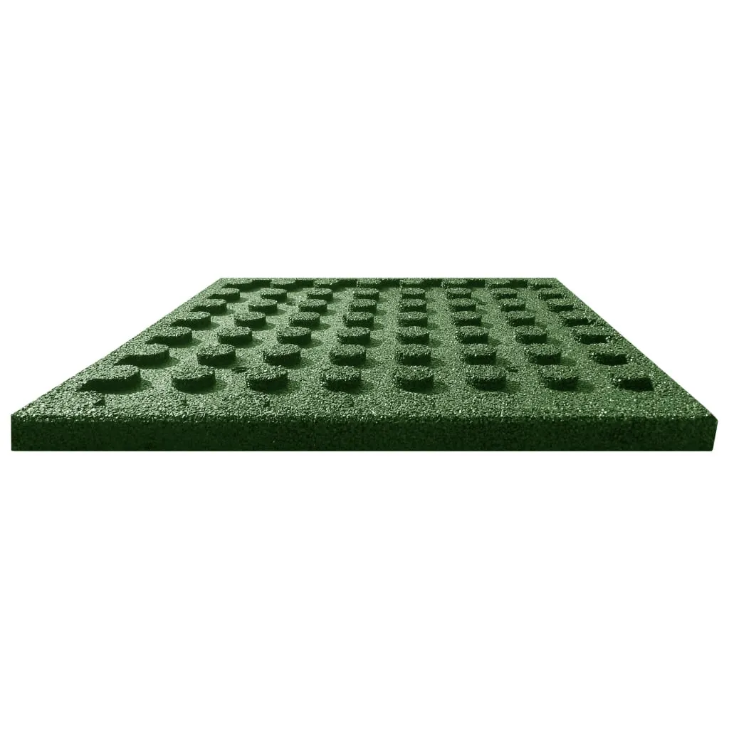 Fall Protection Tiles 24 pcs Rubber 50x50x3 cm Green
