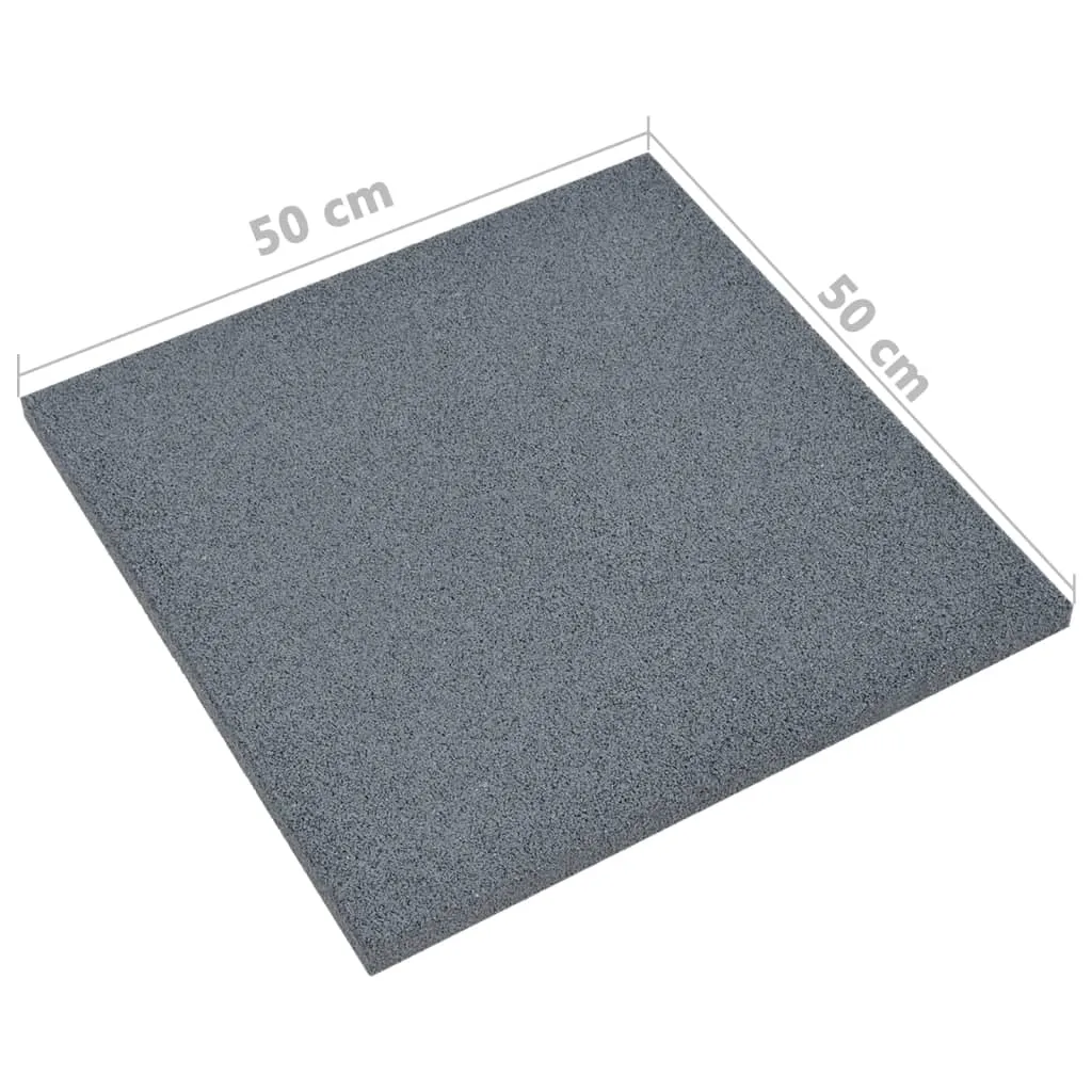 Fall Protection Tiles 6 pcs Rubber 50x50x3 cm Grey