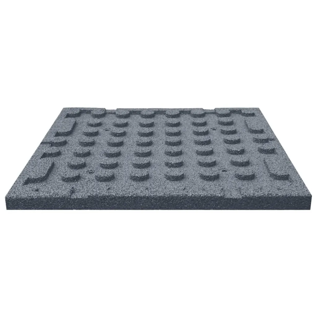 Fall Protection Tiles 6 pcs Rubber 50x50x3 cm Grey