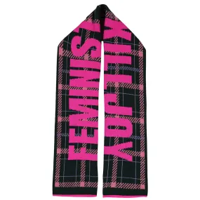 Feminist Killjoy Scarf in Forest Green & Neon Pink