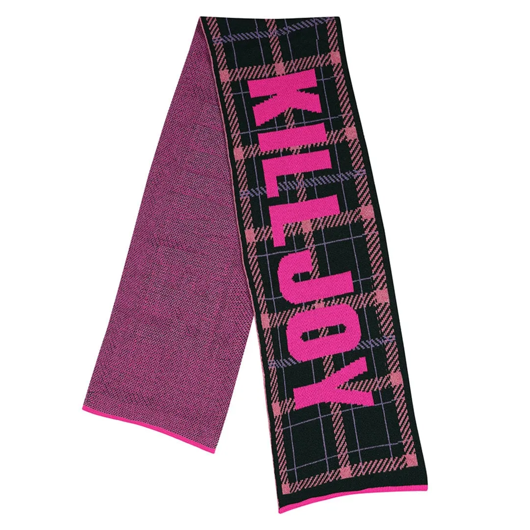 Feminist Killjoy Scarf in Forest Green & Neon Pink