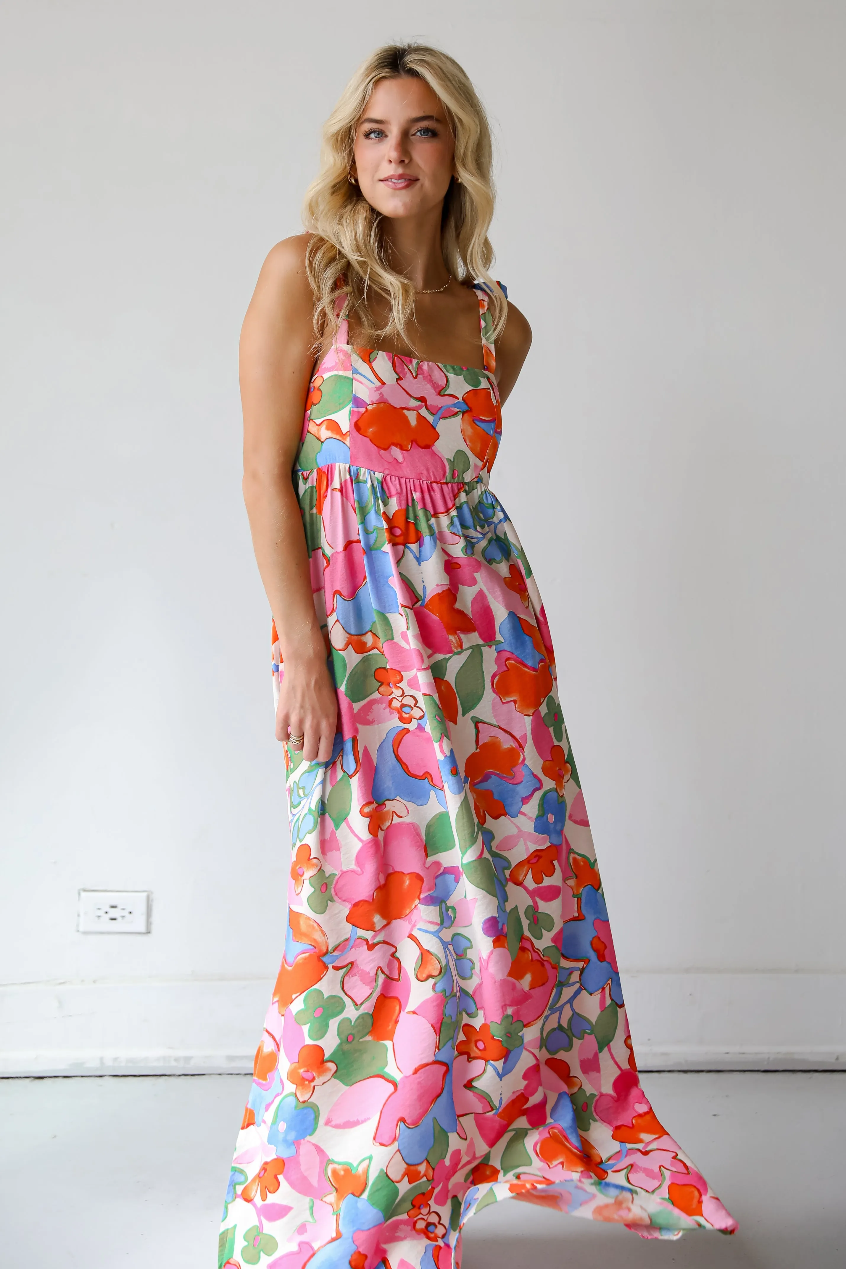 FINAL SALE - Simply A Stunner Pink Floral Maxi Dress
