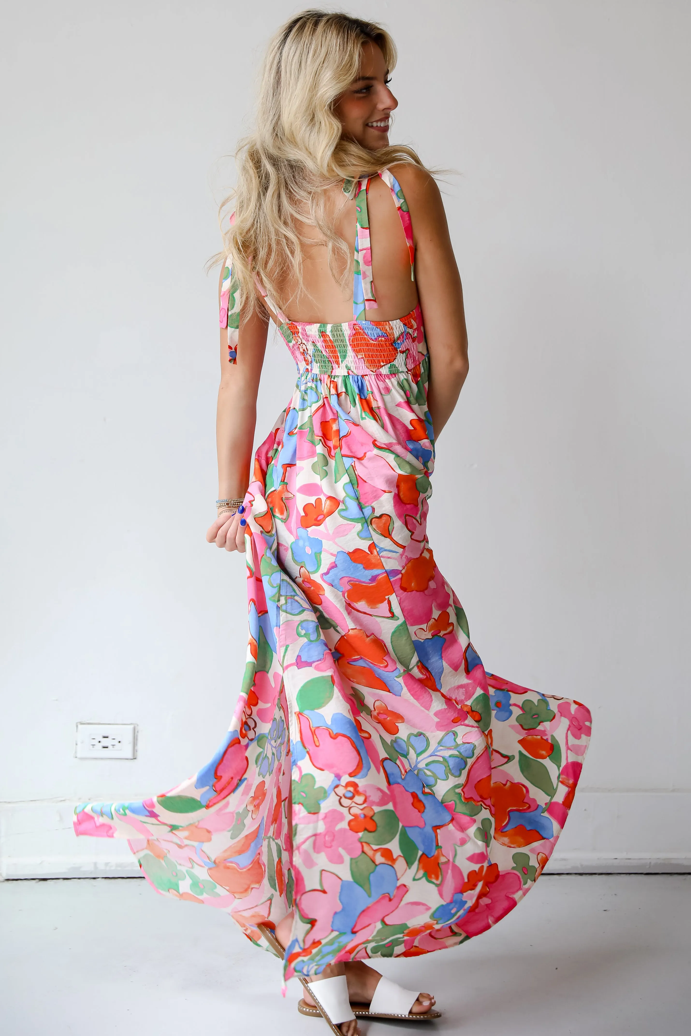 FINAL SALE - Simply A Stunner Pink Floral Maxi Dress