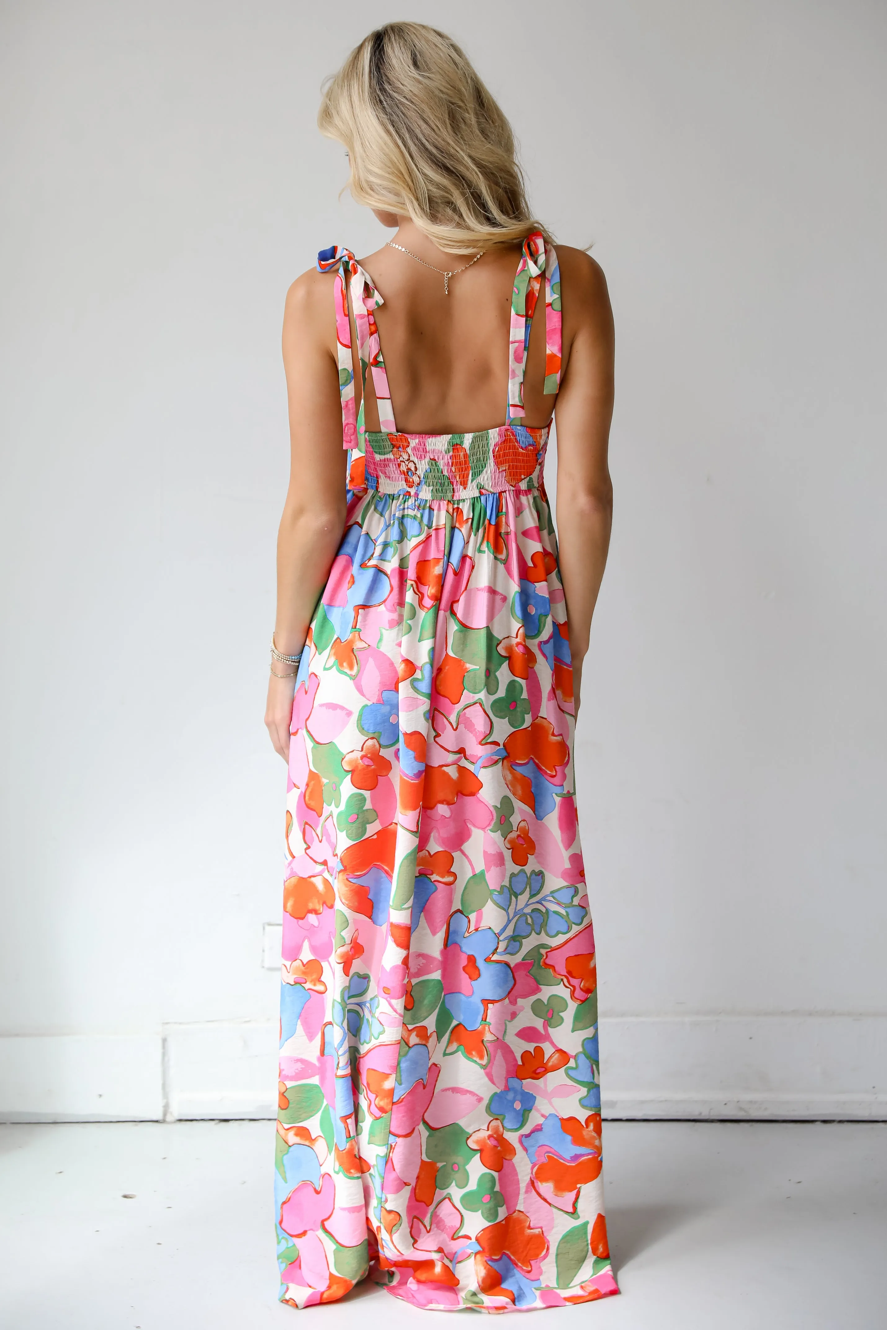 FINAL SALE - Simply A Stunner Pink Floral Maxi Dress