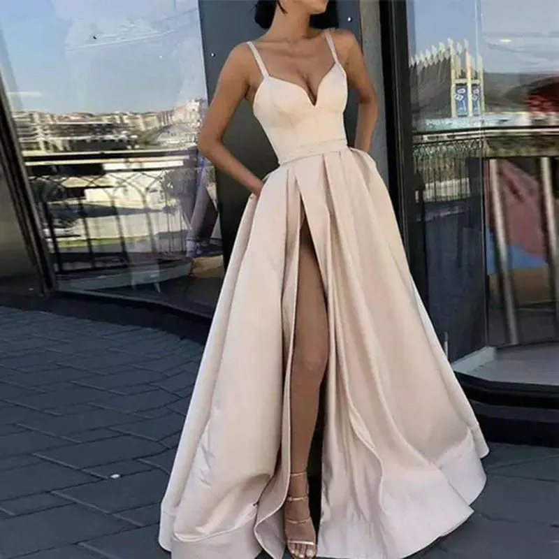 Flytonn-Black Friday Sale - Sexy Cutout Sleeveless Party Fashion V Neck Mesh Elegant Solid Color High Waist Maxi Dress