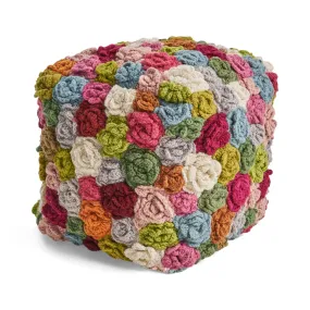 Frances Boho Wool Ottoman Pouf