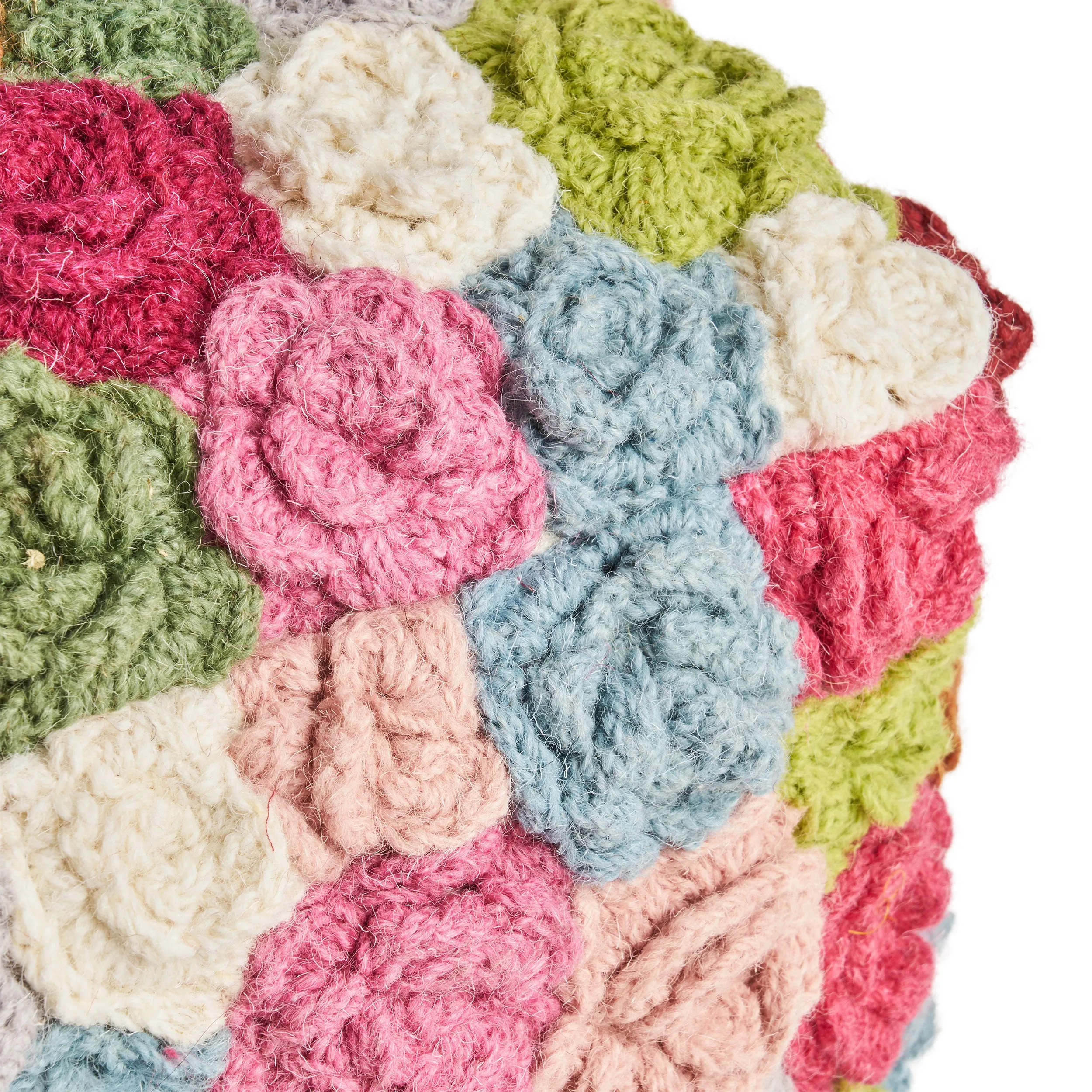 Frances Boho Wool Ottoman Pouf
