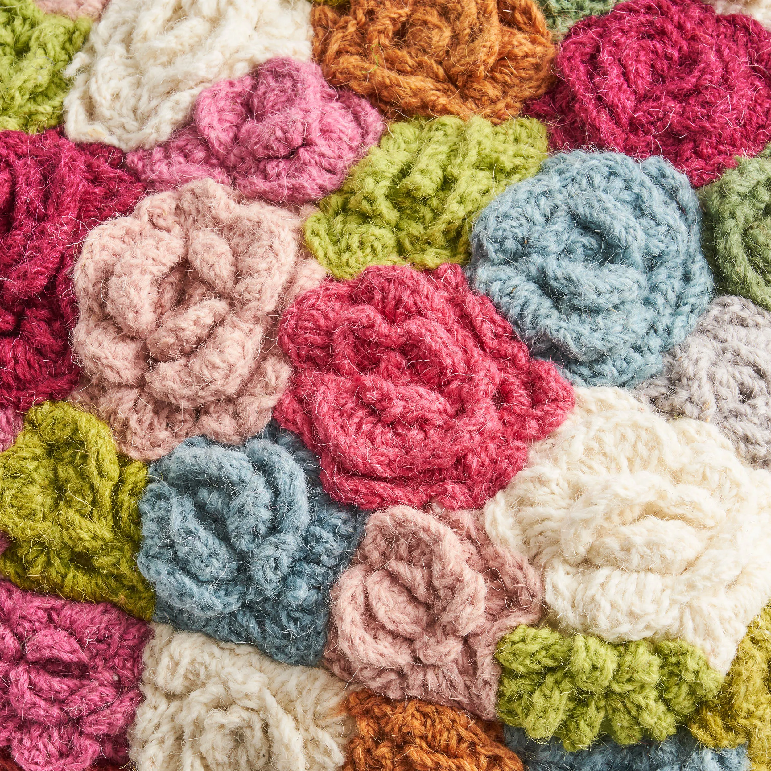 Frances Boho Wool Ottoman Pouf
