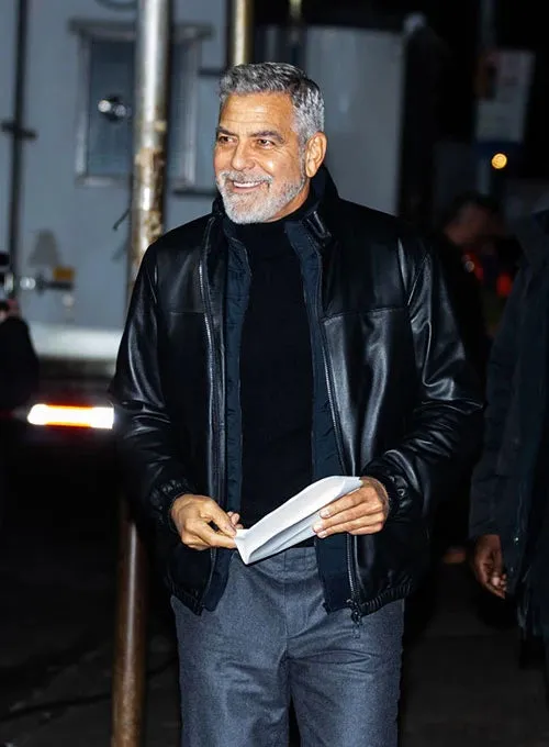 GEORGE CLOONEY LEATHER JACKET
