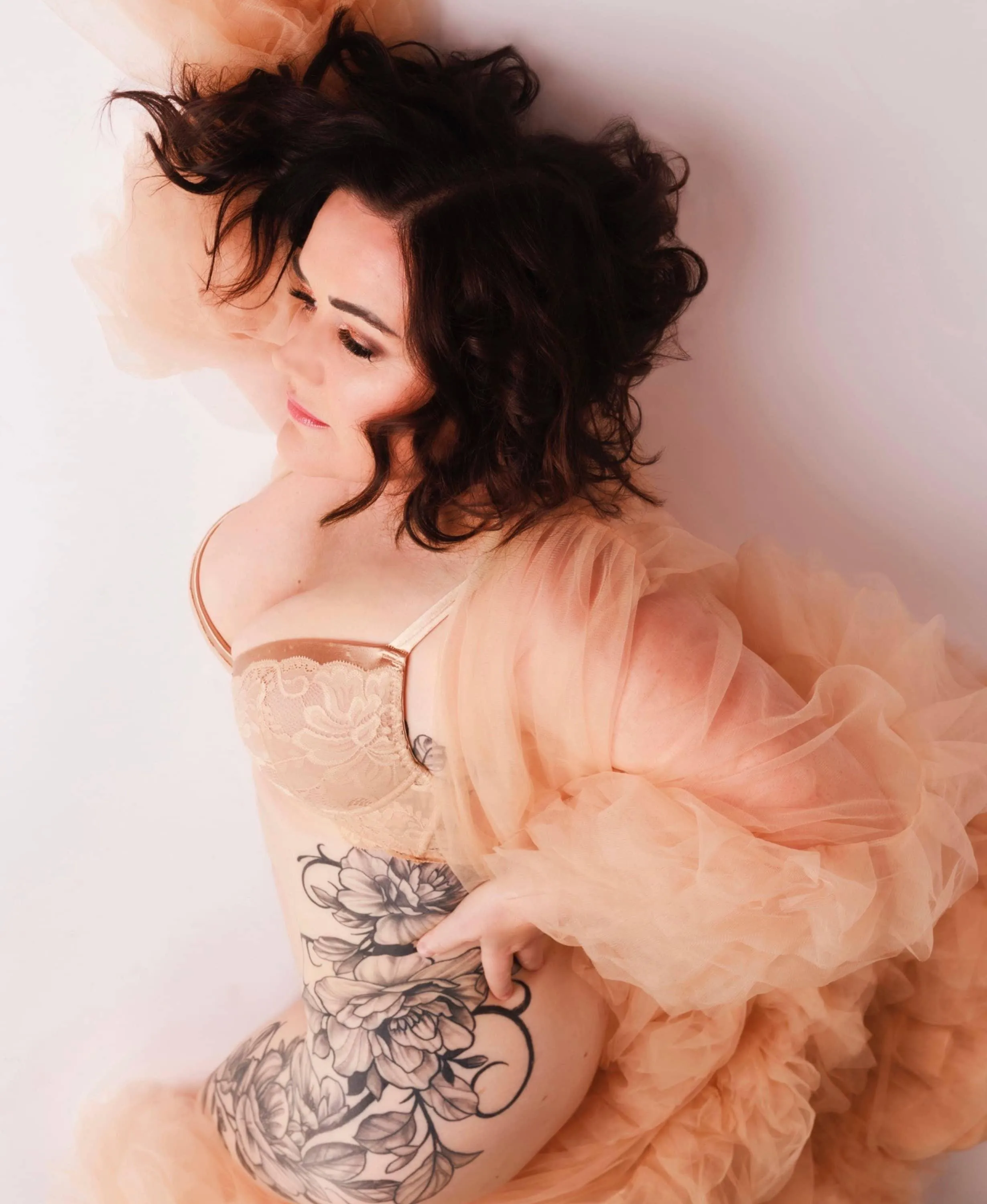 Gigi Tulle Robe - Beige