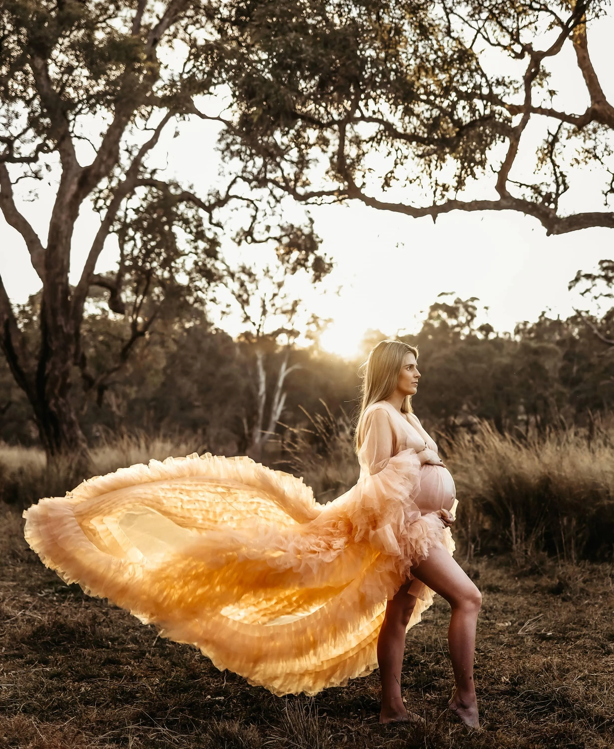 Gigi Tulle Robe - Beige