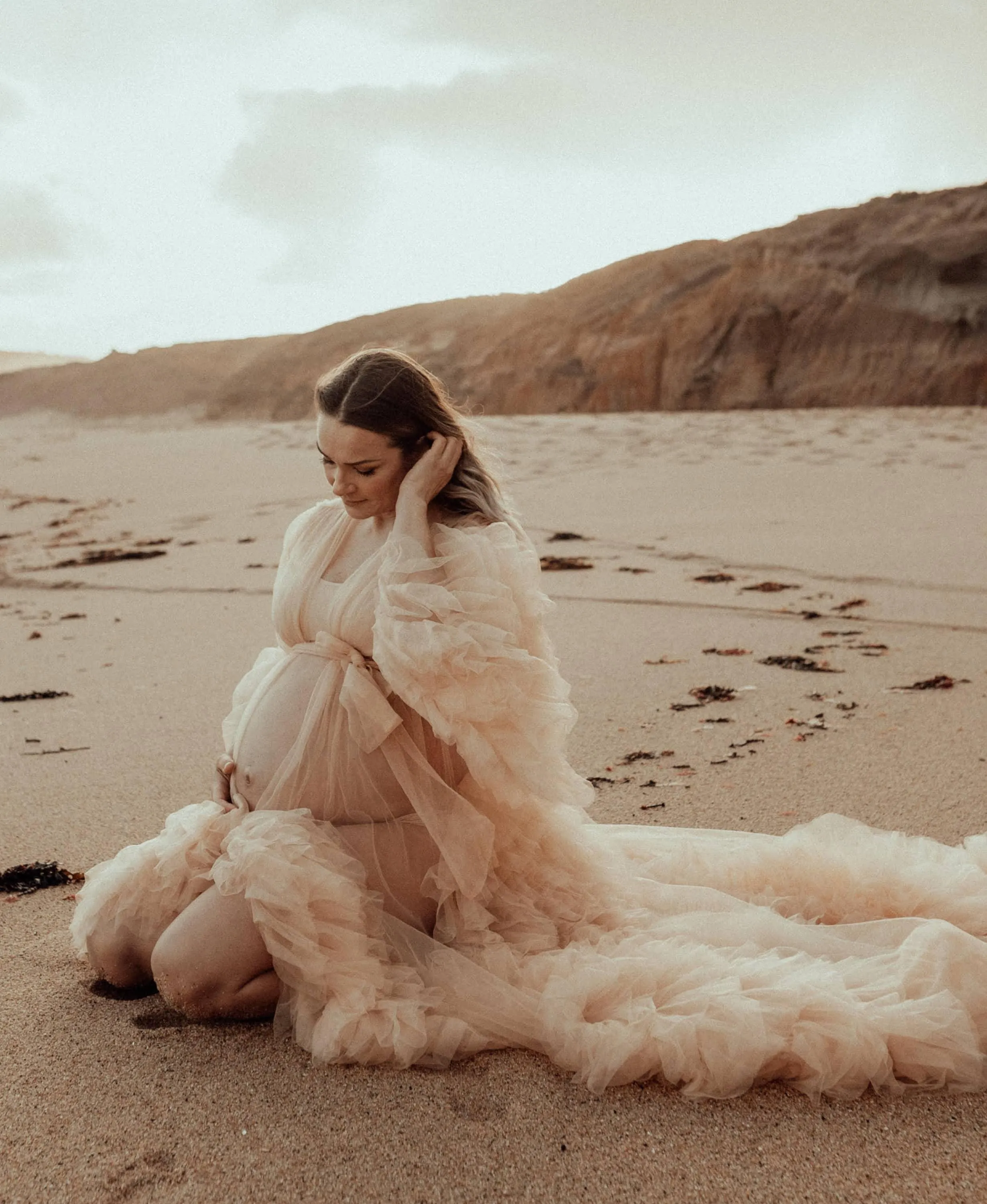 Gigi Tulle Robe - Beige