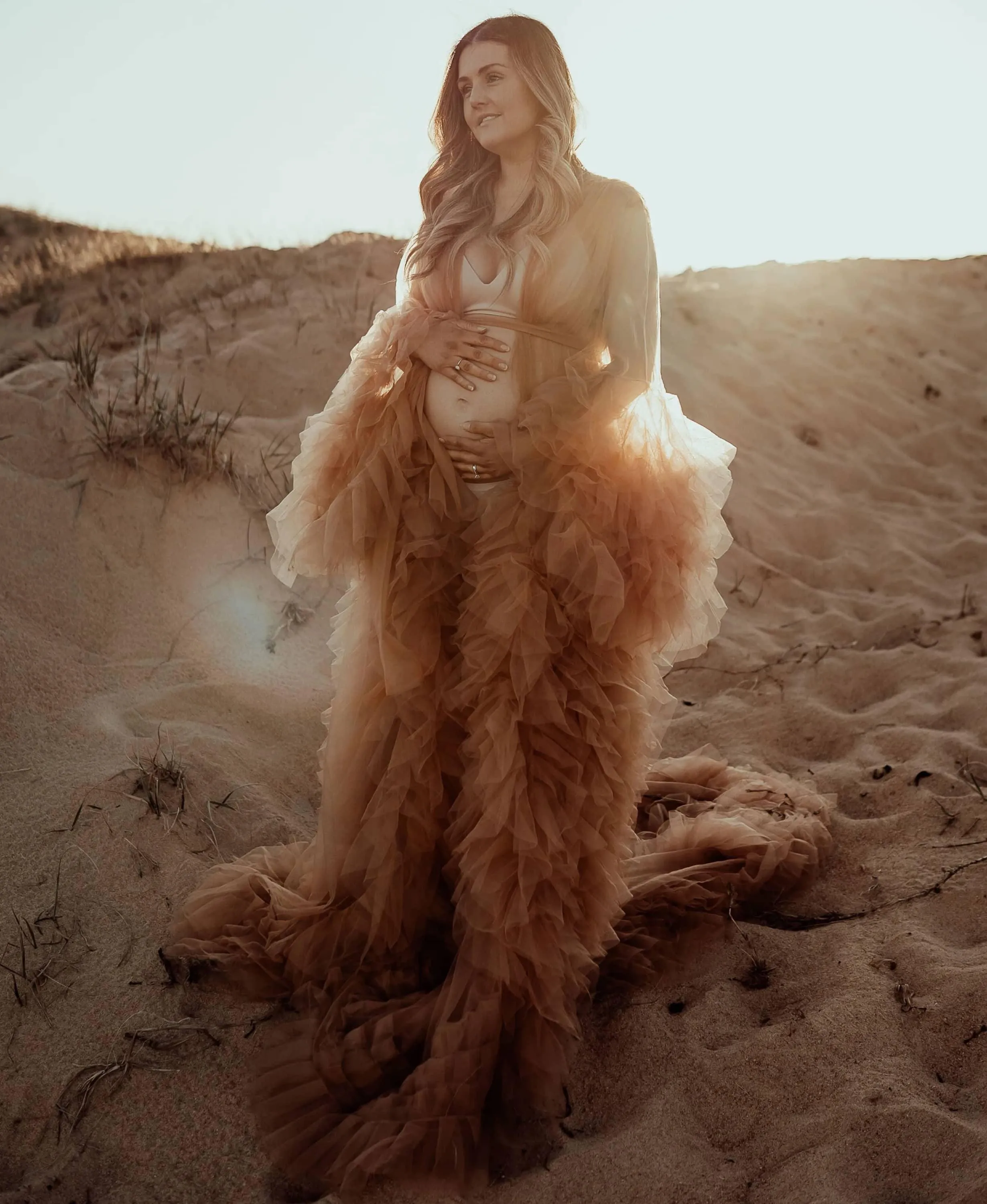 Gigi Tulle Robe - Cinnamon