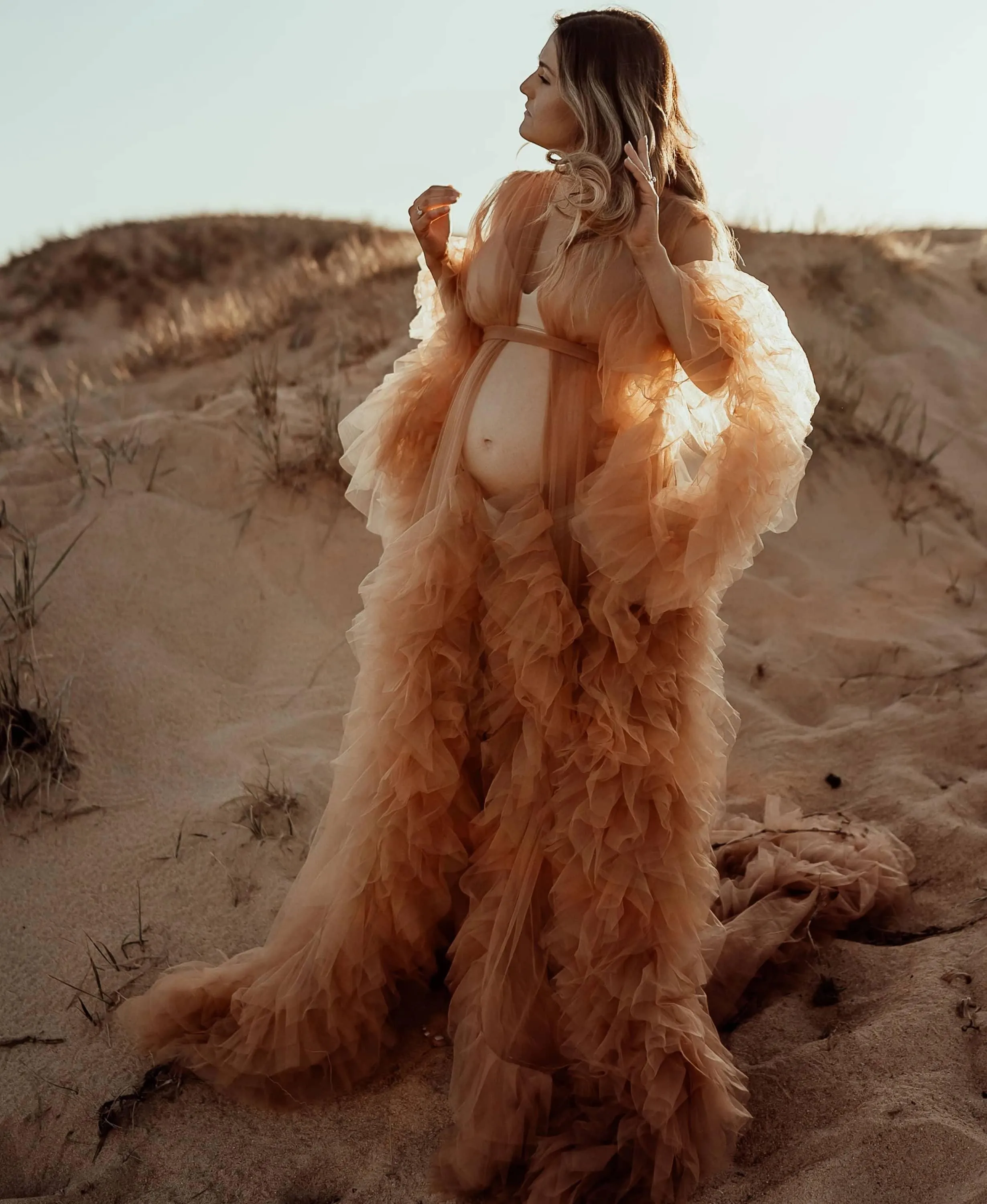 Gigi Tulle Robe - Cinnamon