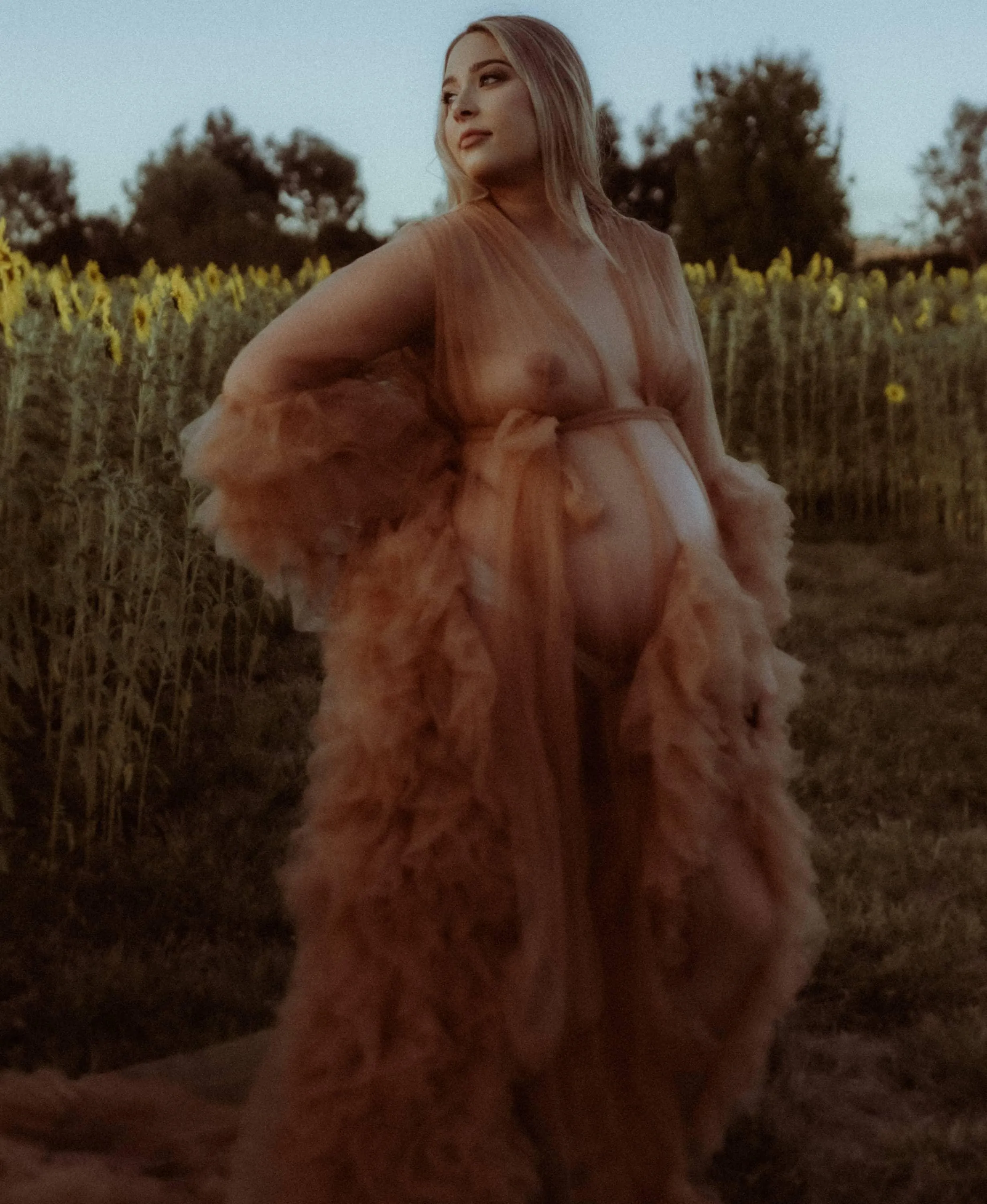 Gigi Tulle Robe - Cinnamon