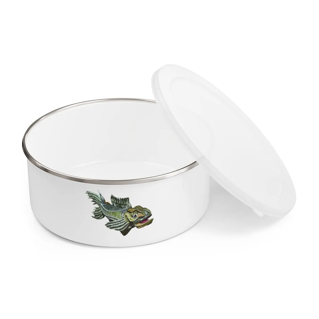 Green Fish Enamel Bowl
