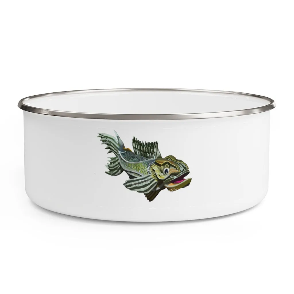 Green Fish Enamel Bowl
