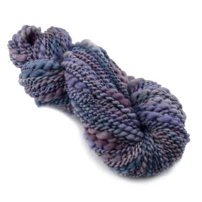 Hand Spun Chunky Tasmanian Merino Yarn Thick and Thin - Steel Blush 13133