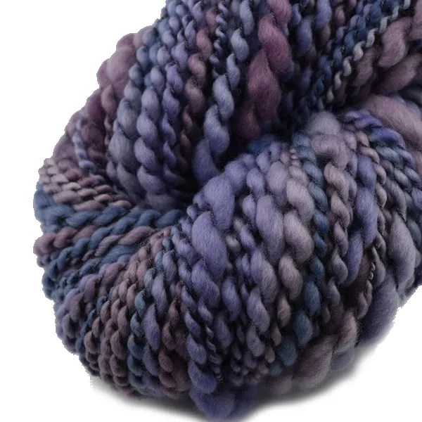 Hand Spun Chunky Tasmanian Merino Yarn Thick and Thin - Steel Blush 13133