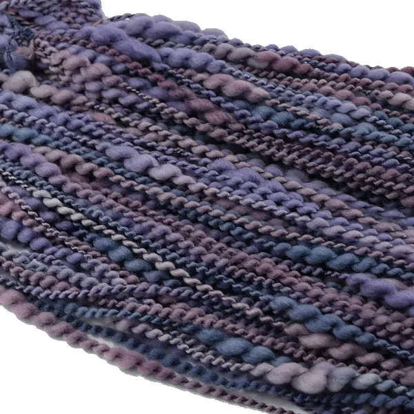 Hand Spun Chunky Tasmanian Merino Yarn Thick and Thin - Steel Blush 13133