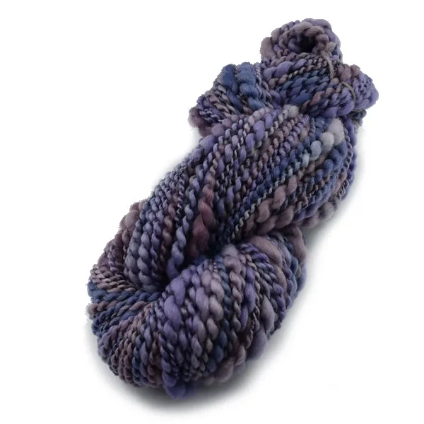 Hand Spun Chunky Tasmanian Merino Yarn Thick and Thin - Steel Blush 13133