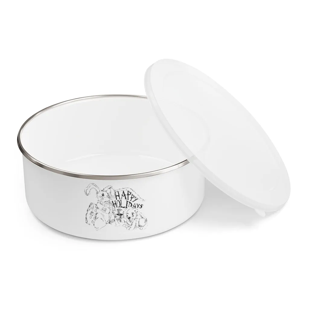 Happy Holiday's Enamel Bowl