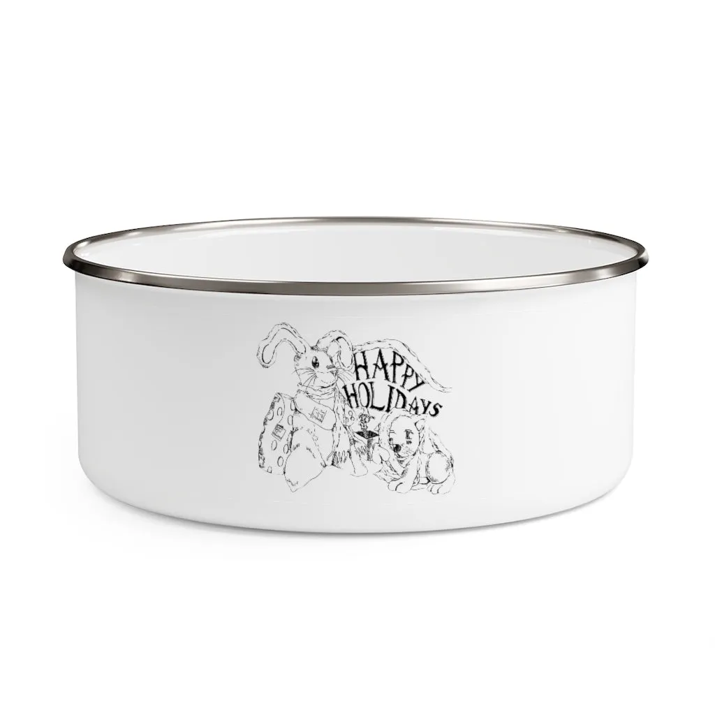 Happy Holiday's Enamel Bowl