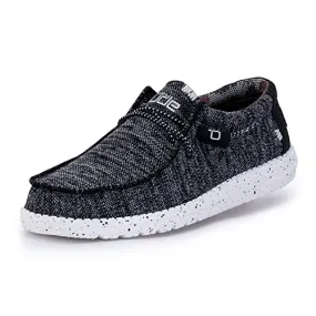 Hey Dude Men's Wally Sox Black White Size 10 | Men’s Shoes | Men's Lace Up Loafers | Comfortable & Light-Weight