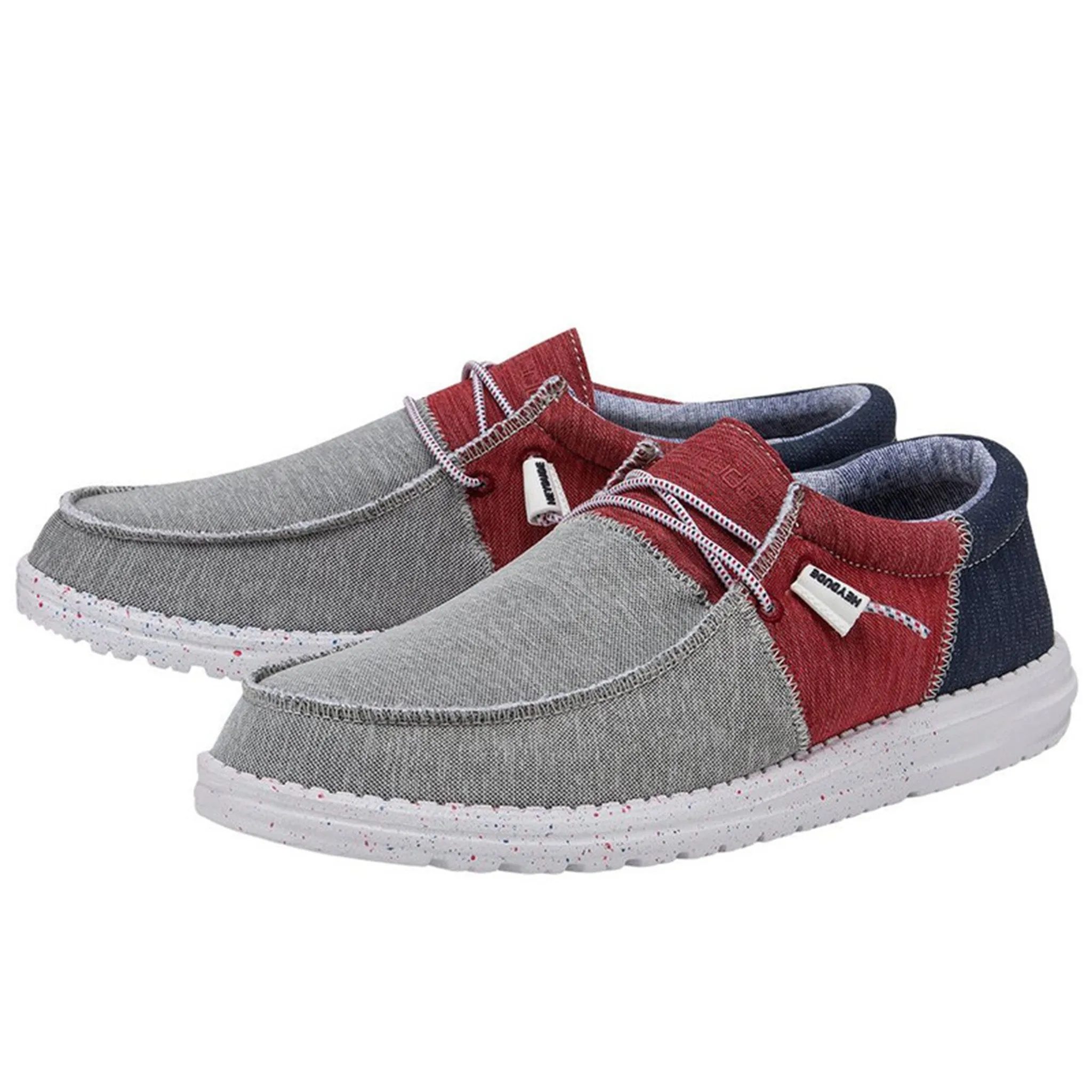 Hey Dude Men's Wally Sox Tri Fans- Red White Blue