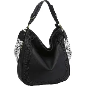 Jen & Co. Aris Whipstitch Hobo Black Synthetic