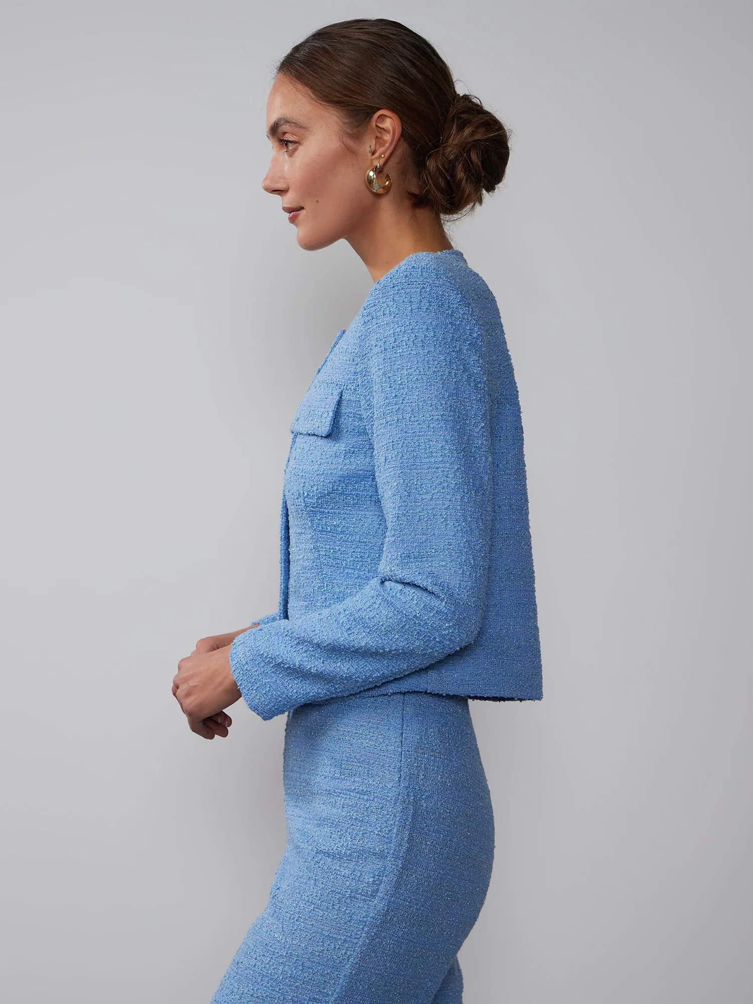 Knit Tweed Cropped Jacket