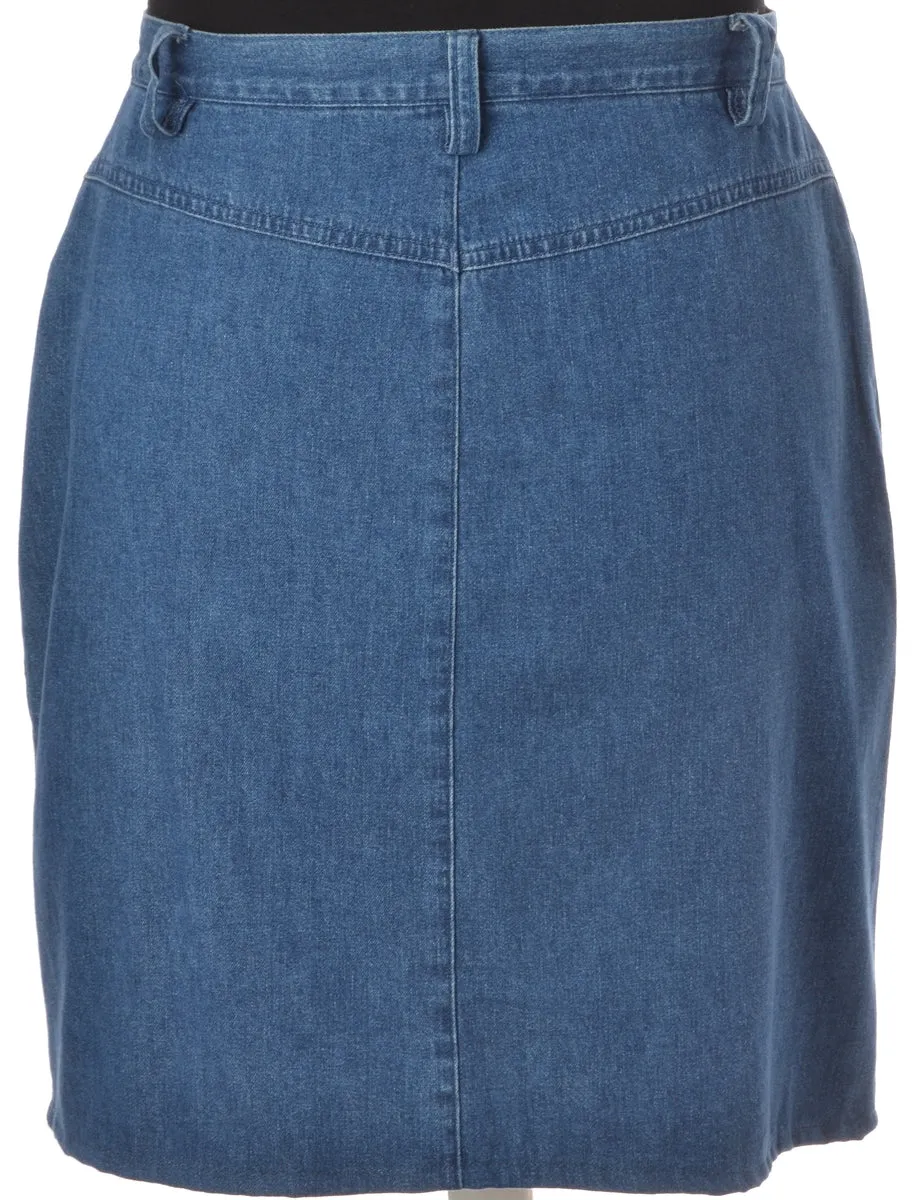 Label Pencil Shape Denim Skirt
