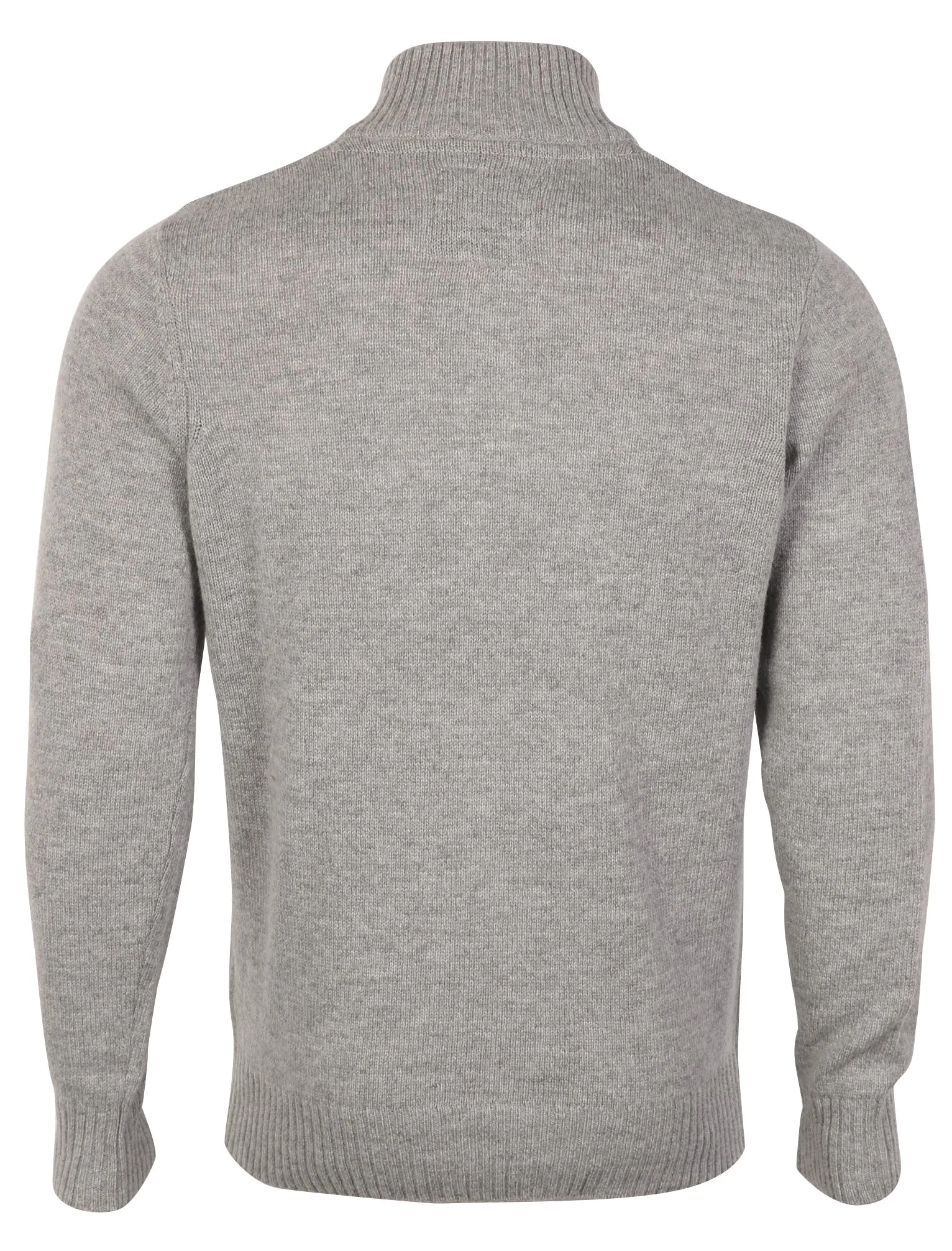 Lambs Wool Blend Button Neck Grey Jumper