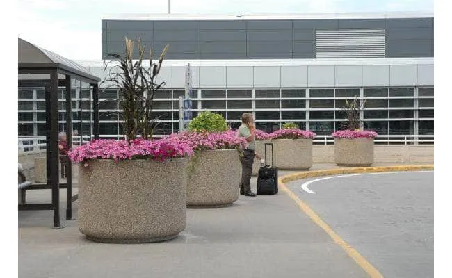 Large Circular Concrete Planter - 54 in. x 40 in.