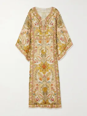 Laurel floral-print linen-voile kaftan