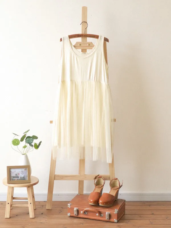layered tulle high waist tank dress