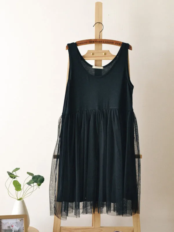 layered tulle high waist tank dress