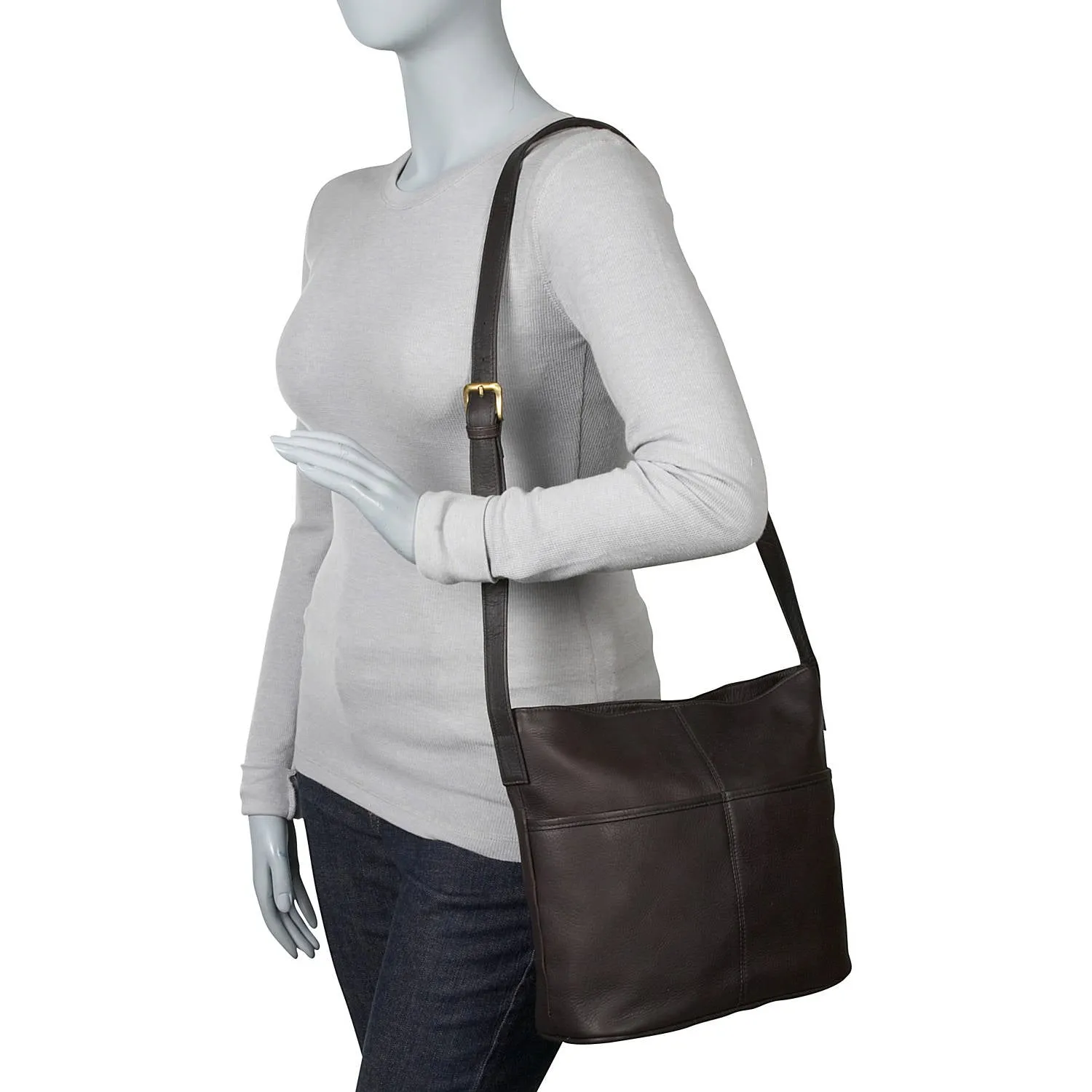 Le Donne Leather Two Slip Pocket Shoulder Bag