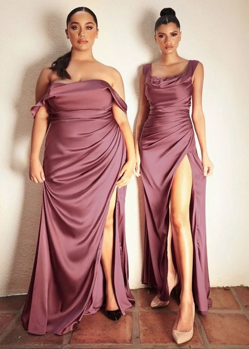 Leeza Satin Off Shoulder Maxi Dress Curve Black
